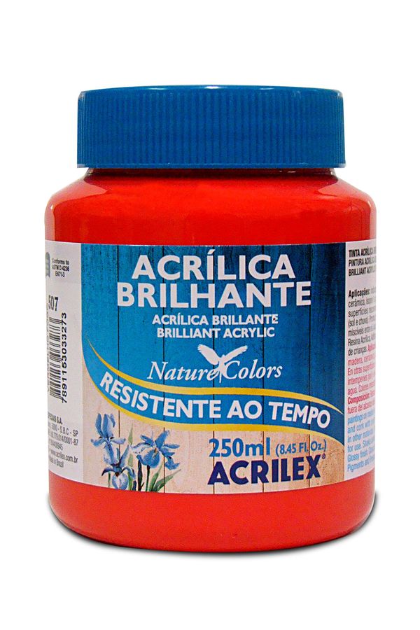 Tinta Acrílica Brilhante 250ml Vermelho Fogo