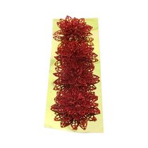 Kit Flor Natal Le com Clipe 8cm  com 4 Unidades Vermelho