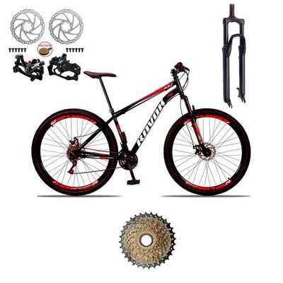 Bicicleta Bike Aço Aro 29 Suspensão Dianteira 21 Velocidades Freio A Disco Laranja