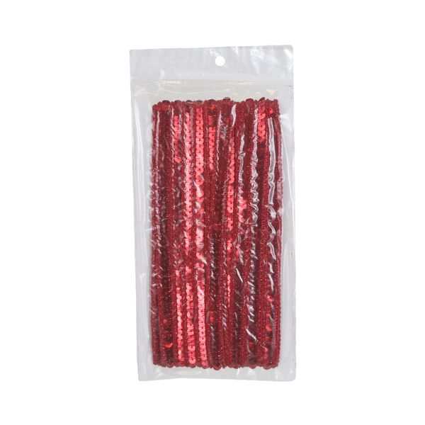 Fita Metálica com Lantejoula 1,1cmx9,14m Vermelho
