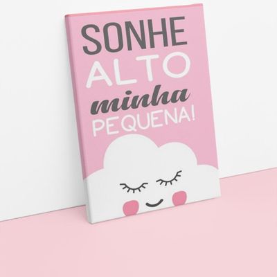 Quadro Decorativo Infantil - Sonhe Alto, Minha Pequena