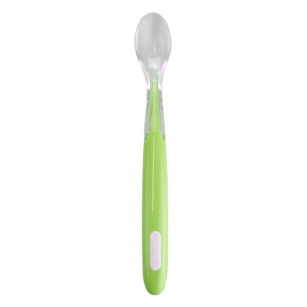 Colher Infantil Pbb com Ponta de Silicone Verde