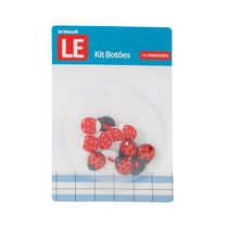 Kit Botão Infantil Le Joaninha 18mm com 12 Unidades Colorido