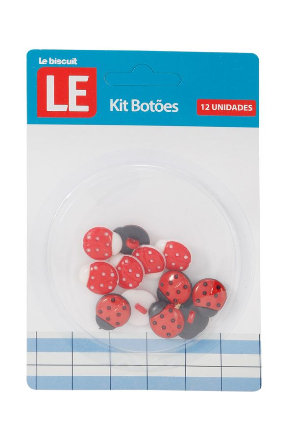 Kit Botão Infantil Le Joaninha 18mm com 12 Unidades Colorido