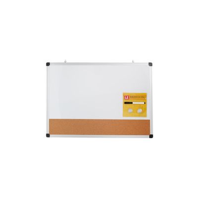 Quadro Magnético Branco Le com Cortiça e 2 Ímãs 50x70cm