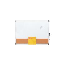Quadro Magnético Branco Le com Cortiça e 2 Ímãs 50x70cm