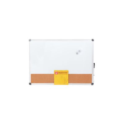 Quadro Magnético Branco Le com Cortiça e 2 Ímãs 50x70cm