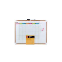 Quadro Magnético Branco Le Planejamento Mensal com Cortiça, 2 Ímãs e Marcador 43x58cm