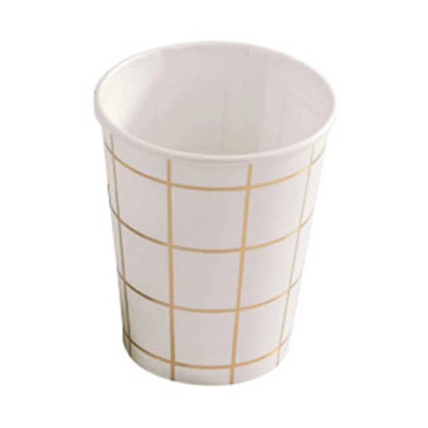 Copo de Papel Silver Plastic Xadrez Ouro