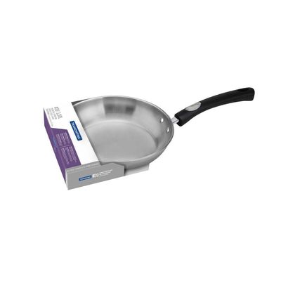 Frigideira Tramontina Solar Silicone Rasa Em Aço Inox Fundo Triplo Com Cabo De Silicone 20 Cm 1,3 L