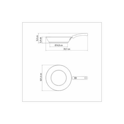 Frigideira Tramontina Solar Silicone Rasa Em Aço Inox Fundo Triplo Com Cabo De Silicone 20 Cm 1,3 L
