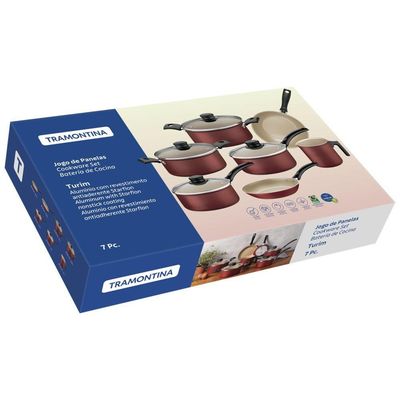 Panelas Turim Em Alumínio C/ Revestimento Interno E Externo Em Antiaderente Starflon Max Vermelho 07