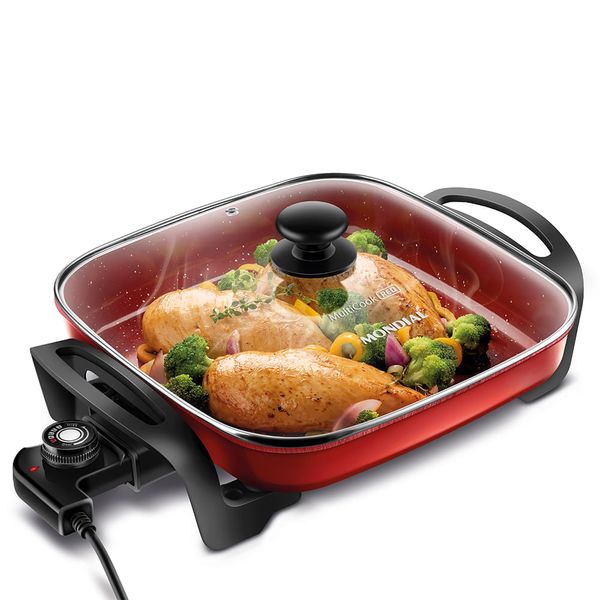 Panela Elétrica Grill Mondial PE-49-RC PANELA ELETRICA GRILL PE-49-RC 127V/60HZ RED CERAMIC