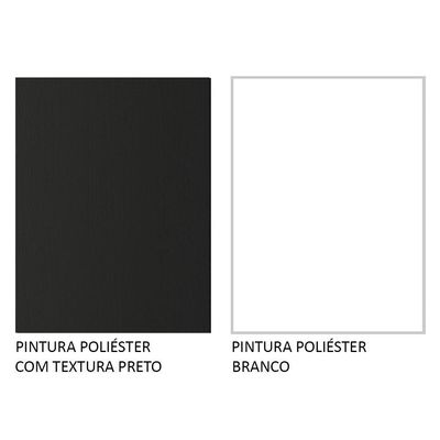 Guarda-roupa Casal 3 Portas Correr 4 Gavetas Preto/Branco