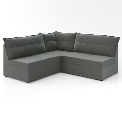 Sofá De Canto 5 Lugares Renaut Suede Cinza Mamflex Cinza