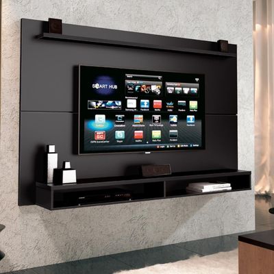 Painel TV Até 65" Com Prateleira 1,80m Preto