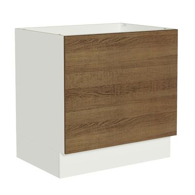 Balcão Para Forno Embutir 80x60cm Sem Tampo Branco/Rústico