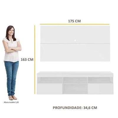 Rack Com Painel Para Tv Até 65´´ Flórida Fg3059 Branco