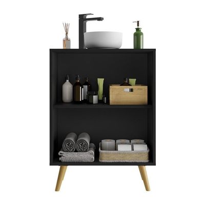 Gabinete De Banheiro 63Cm 2 Portas Fg5006 Preto/natural