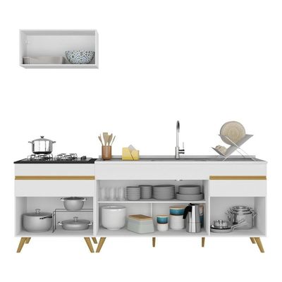 Cozinha Compacta Mp2074 Com Armário E Balcão Branca
