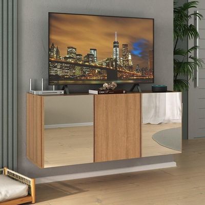 Rack Tv Até 32 Polegadas Suspenso Com Espelhos Mp1077 Rustic Rustic