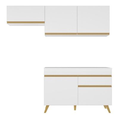 Conjunto Lavanderia Multiuso Armário E Balcão Branco