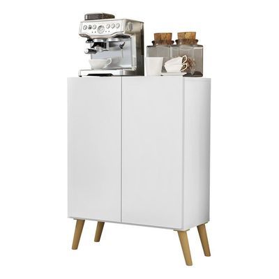 Aparador Buffet 2 Portas Multimóveis V3609 Branco/Natural