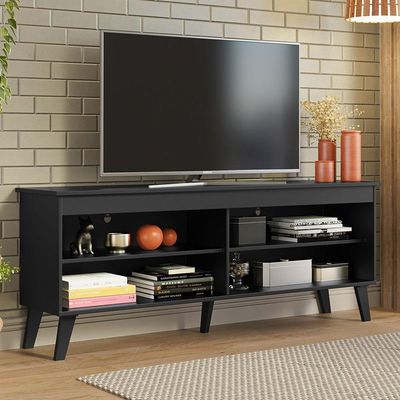 Rack TV Até 65" Com Pés Preto Turim