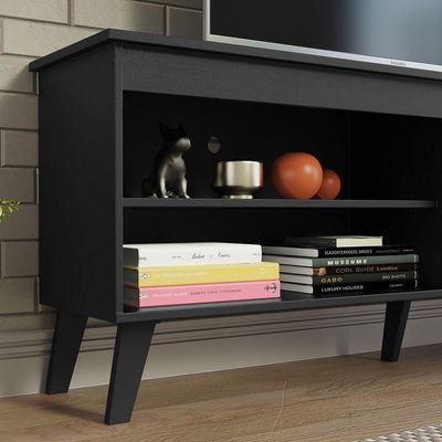 Rack TV Até 65" Com Pés Preto Turim