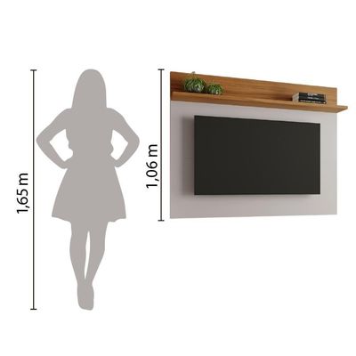 Painel Para Tv Smart Até 50 Polegadas Nt 1185 Notável Off White / Freijó Trend 1,35m Preto