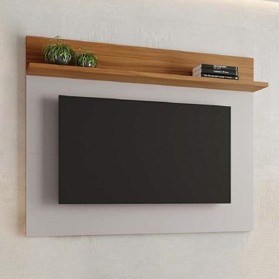 Painel Para Tv Smart Até 50 Polegadas Nt 1185 Notável Off White / Freijó Trend 1,35m Preto