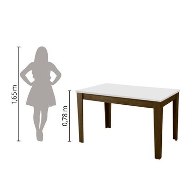 Mesa Miami 1,20M Cedro / Off White Castanho/Branco