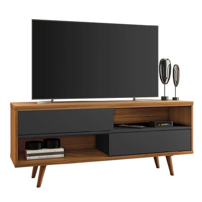 Rack Bancada Para Tv Até 50 Polegadas Nt1180 Notável Preto / Freijó Trend Preto