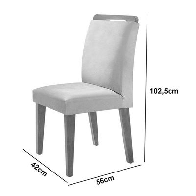Mesa Olimpia 120cm Mdf Vidro Canto Reto Com 4 Cadeiras