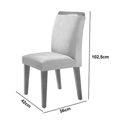 Sala De Jantar Mesa 120cm Mdf Vidro Canto Copo  4 Cadeiras