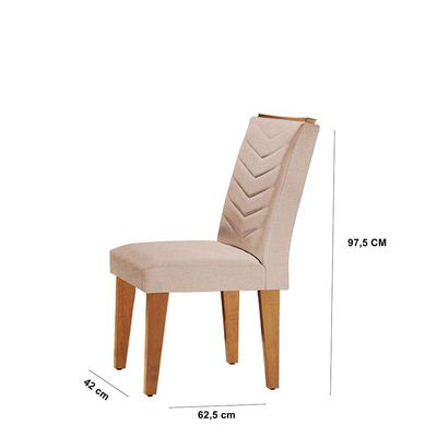 Mesa De Jantar 6 Cadeiras Retangular Alvorada Londrina Linho