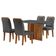 Sala De Jantar Mesa 120cm Mdf Canto Reto Com 4 Cadeiras