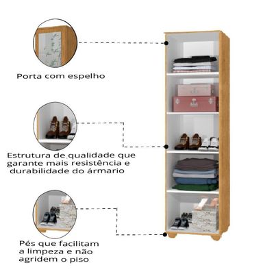 Armário Sapateira Multiuso Marrie Espelho