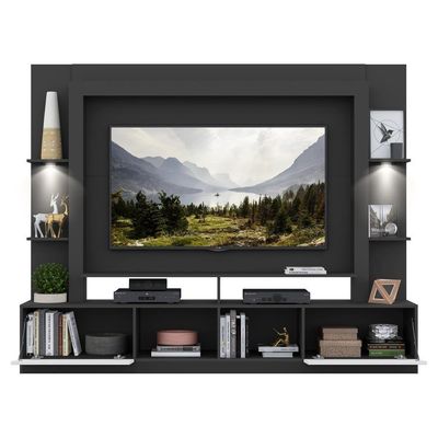 Estante Tv 65" Com Leds Berlim MultimóveisV3392 Preta/Branca