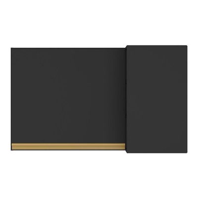 Armário De Cozinha Aéreo De Canto Veneza Multimóveis V3742 Preto/dourado Preto/dourado