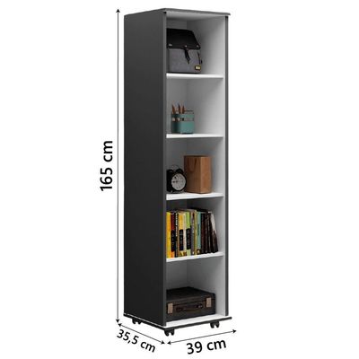 Armário Multiuso Lavanderia Com Chave E Rodízios 1 Porta Lune Preto J&a Preto