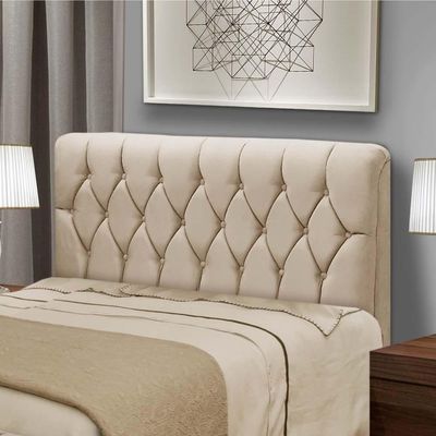 Cabeceira Cama Box Istambul Casal 145cmx126cm Suede Bege Bege