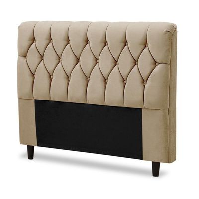 Cabeceira Cama Box Istambul Casal 145cmx126cm Suede Bege Bege