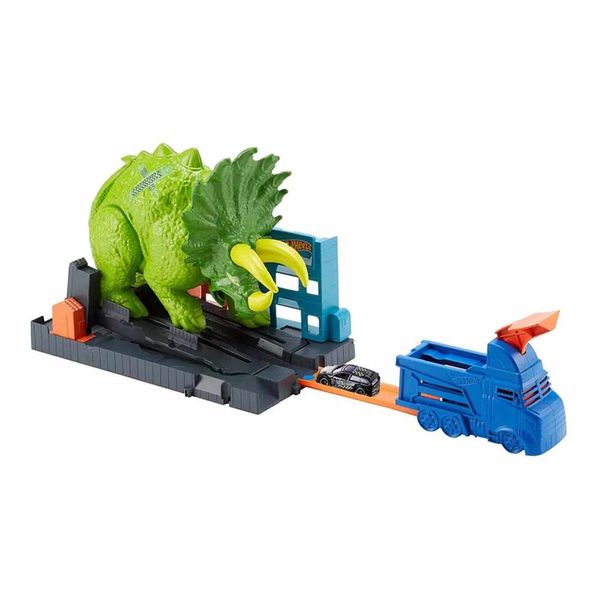 Conjunto Carro Hot Wheels Ataque de Triceratopo