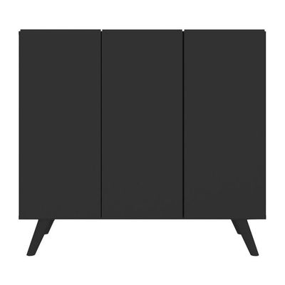 Armário Lavanderia Retrô Com 3 Portas 90 Cm Mp5033 Preto