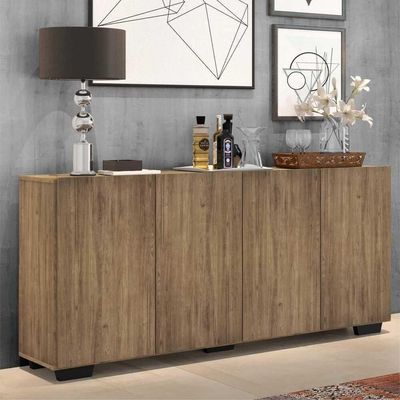 Aparador Buffet 4 Portas Veneza Multimóveis Rustic/preto