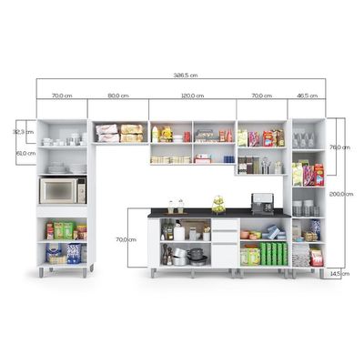Cozinha 7 Peças Top Class Batrol Branco Branco