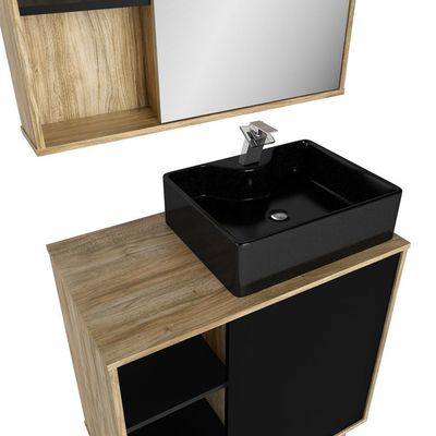 Gabinete Banheiro Cuba E Espelheira 80cm Multimóveis Cr10067