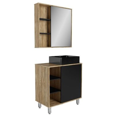 Gabinete Banheiro Cuba E Espelheira 80cm Multimóveis Cr10067