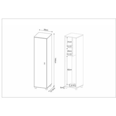 Armário Lavanderia Multiuso Com 1 Porta Cr30004 Branco